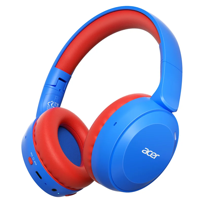Acer Kids Bluetooth 6.0 Headphones 85/94dB Volume Limited Lightweight Over-Ear Wireless Toddler Headphones with Built-in Mic