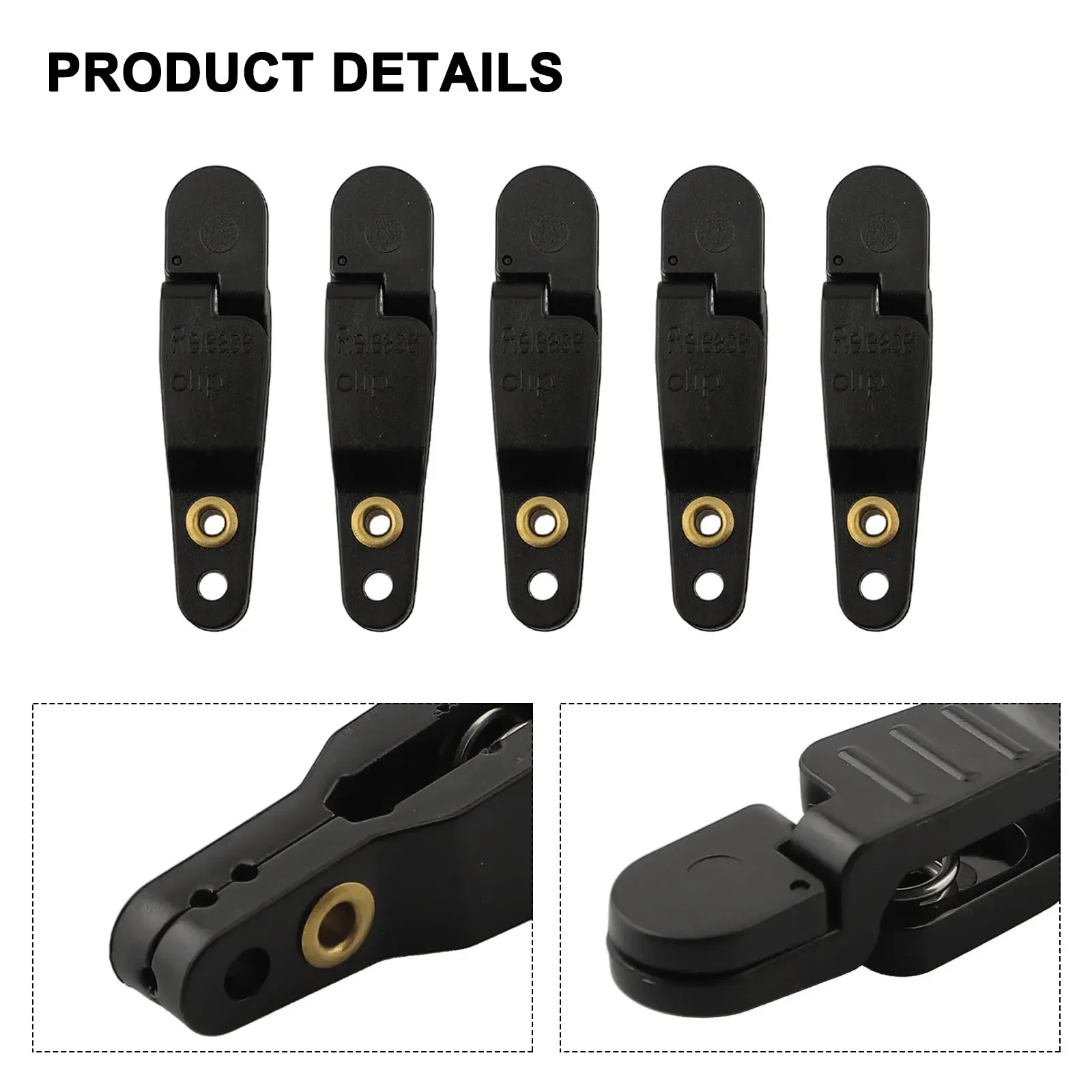 Heavy Tension Pcs Set Snap Release Clips Stress Relief Adjustable Line Black Heavy Tension High Tensile Strength