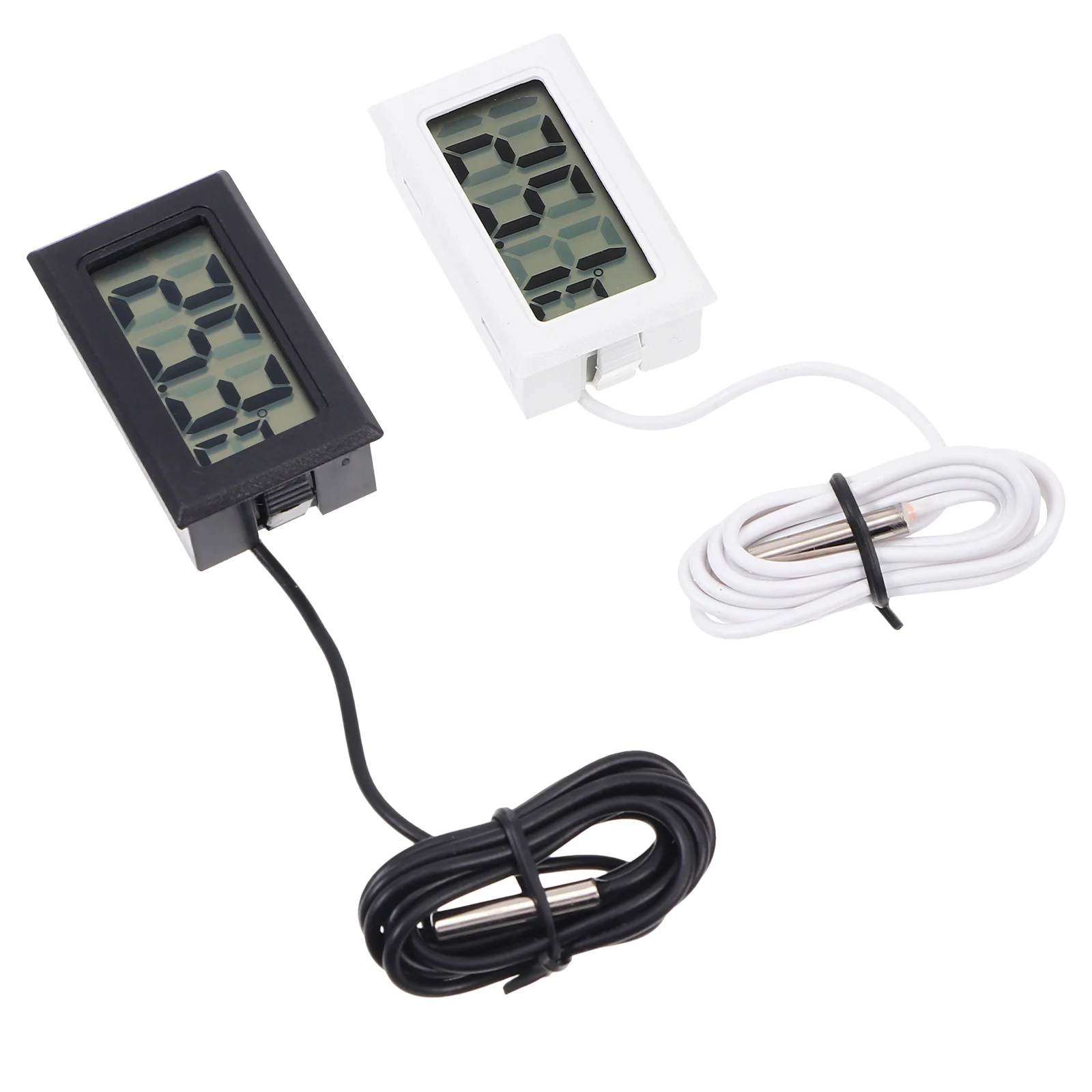 

2 pcs Thermometer Mini Plastic Embedded Display Home Refrigerator Temp Gauge Humidity Meter Easy Screen Response
