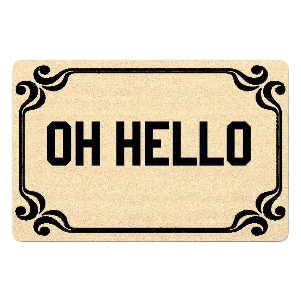 

Oh Hello Funny Doormat 24 x 16 Inch Outdoor Indoor Porch Patio Front Floor Holiday Rug Home Decor Door Mat Rubber