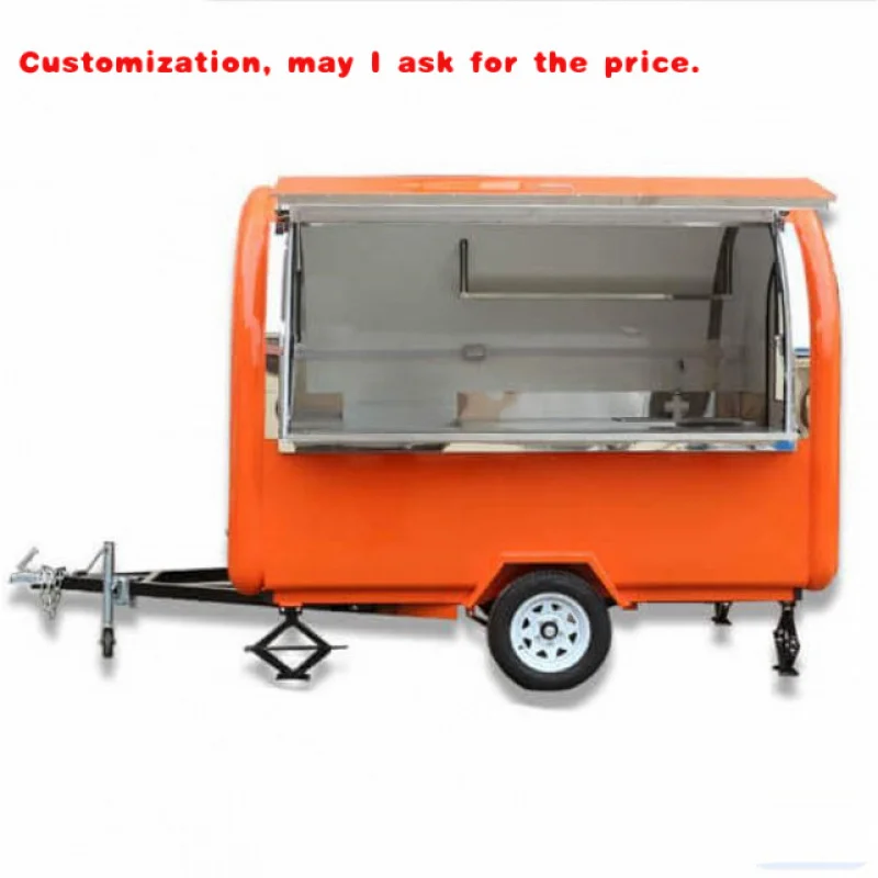 

custom.Square Mobile Hot Food & Beverage Cart Towable Truck Trailer with Upstairs Design Hotels and Bakeries
