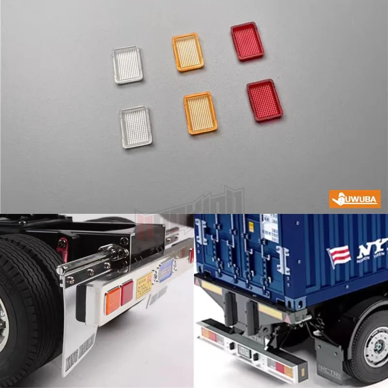 

2 PCS RC 1/14 Plastic Tail Light Cover Light Sheets For Tamiya 1/14 Fuel Tank Trailer Flatbed Semi-Trailer Reefer Semi-Trailer