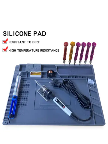 Silicone Soldering Mat Pad Desk Platform  for Welding Station Iron Phone PC  Repair Magnetic Heat Insulation No Lead S-160