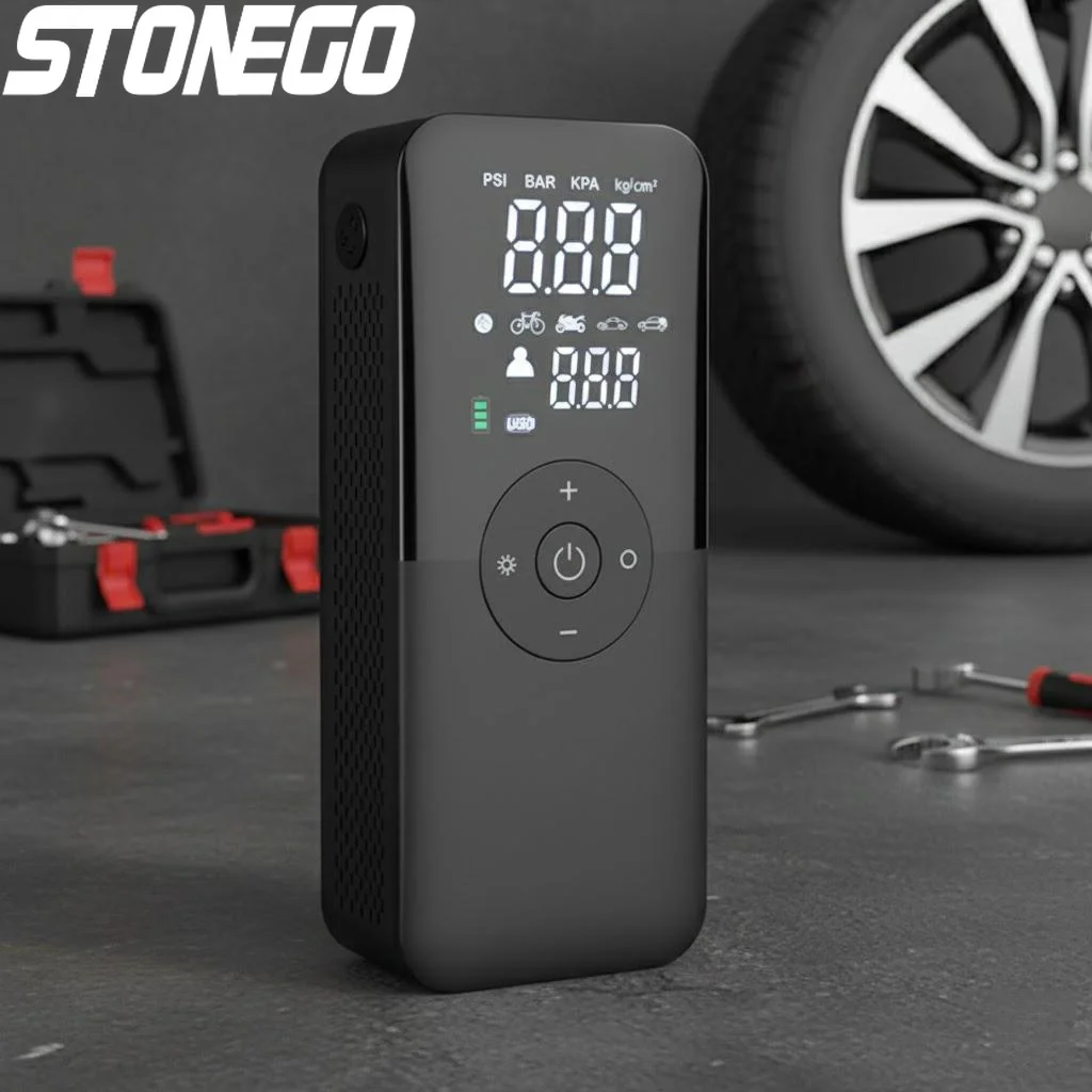 Portable Rechargeable Digital Air Pump for Car Motorcycle Bicycle Balls Cordless Compressor