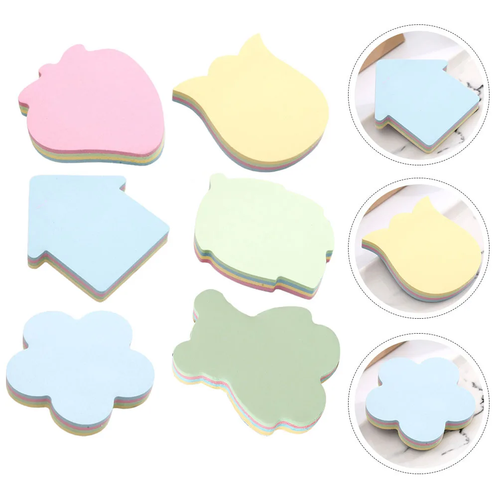 

6 Books Memo Stickers Decorative Note Pads Portable Self-Adhesive Office School Household Use Daily Notes Note Sticker
