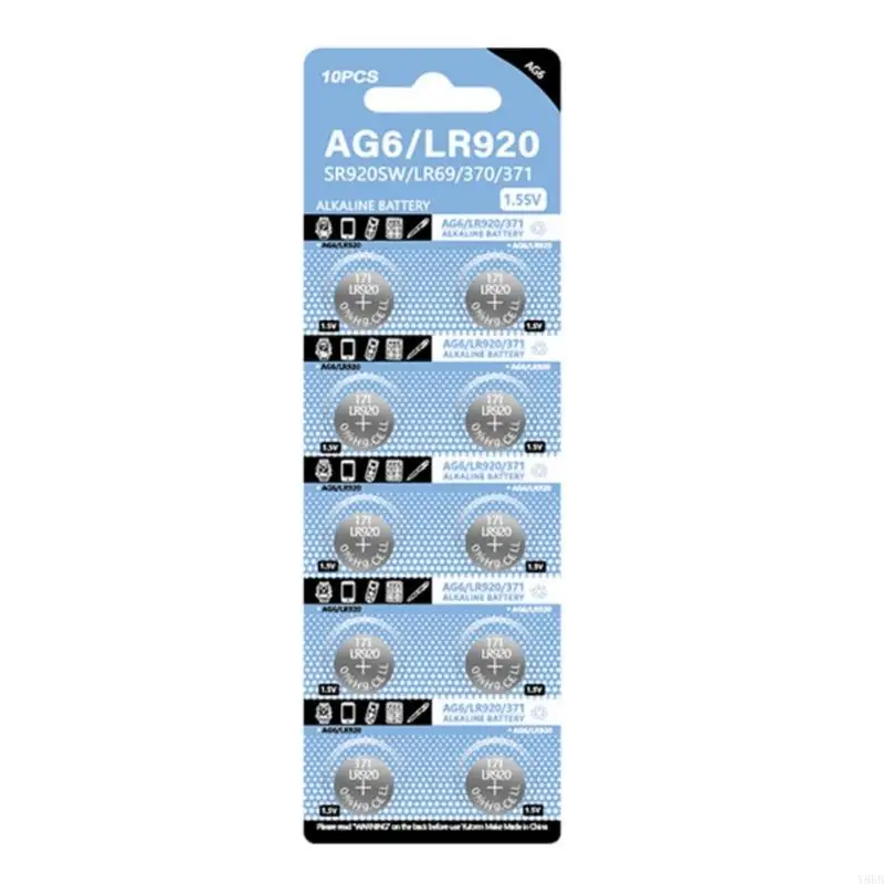 Y88b 10pcs Ag6 Button Cell Batteries 1.55V SR920SW SR69 SR921 LR920SW 280-31 V371