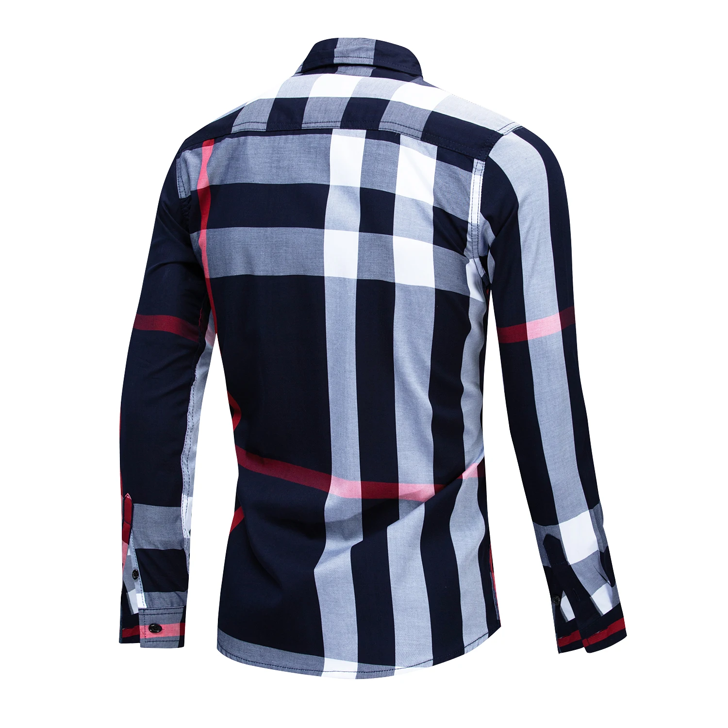 100% Cotton New Fashion 2023 Men\'s Random Plaid Shirt Long Sleeve Casual Business Button Up Dress Shirts Social Tops for Men