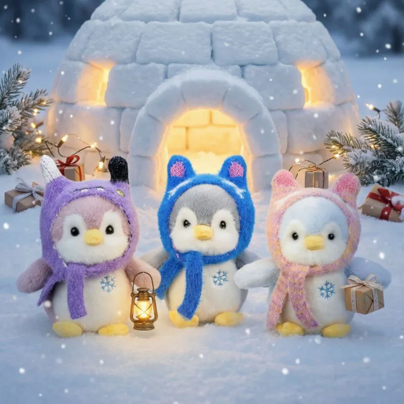

Cute Winter Penguin Plush Toys with Removable Hat and Scarf Snowflake Stuffed Animals Kids Birthday Gifts Christmas Decor Kawaii