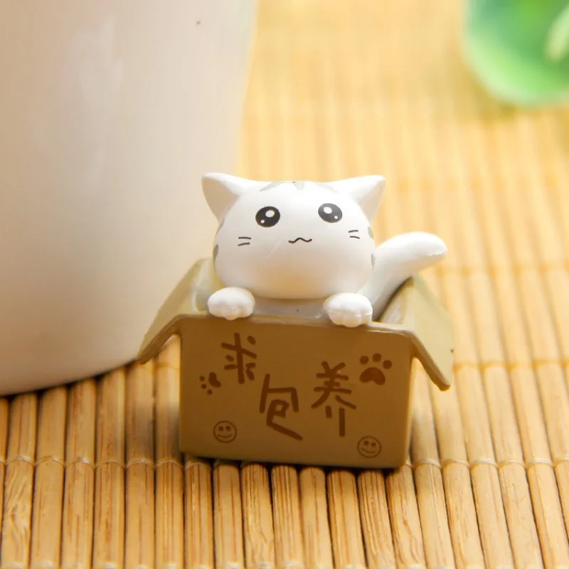 4pcs Mini Cat Ornament Garden Kitten Statue Gift For Kids Children Baby Room Cute Kawaii Toy Miniature Figurines Home Decoration