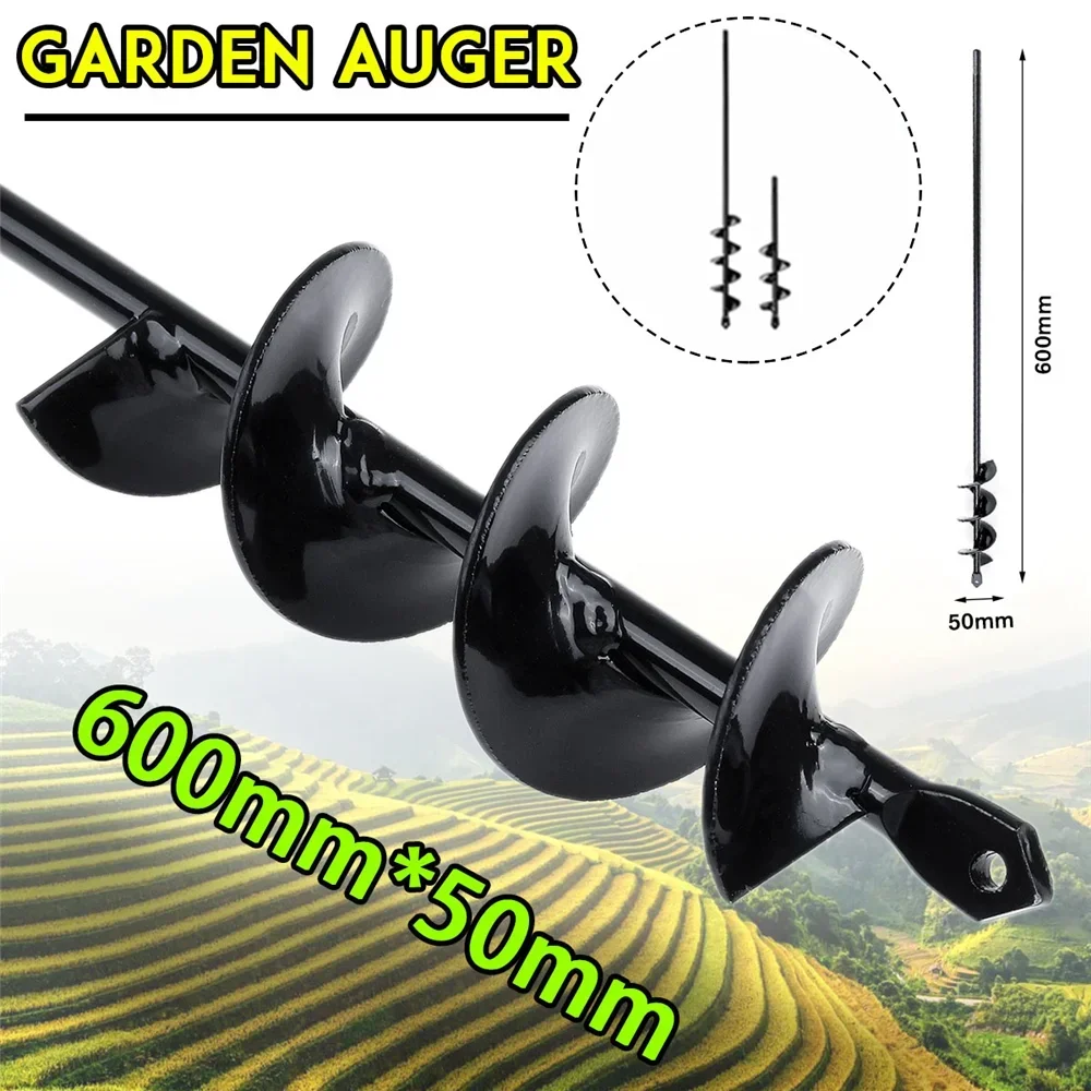 1PCS 60x5cm Garden Auger Hole Digger Tool Garden Planting Machine Drill Bit Fence Borer Post Hole Digger Garden Auger Tool