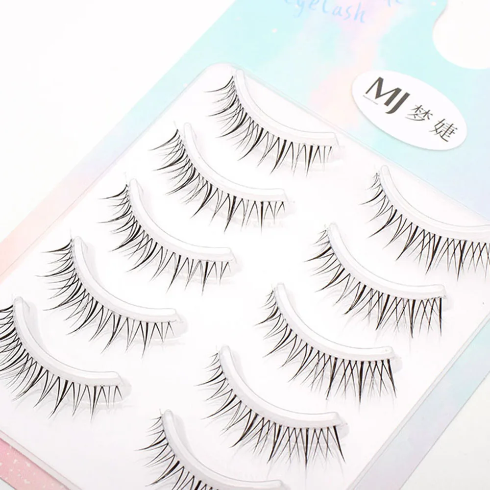 Fairy Y2k Cosplay False Eyelashes 5 Pairs Little Devil Natural Cross Tapered Thai Manga Lashes Extensions Korean Makeup Products