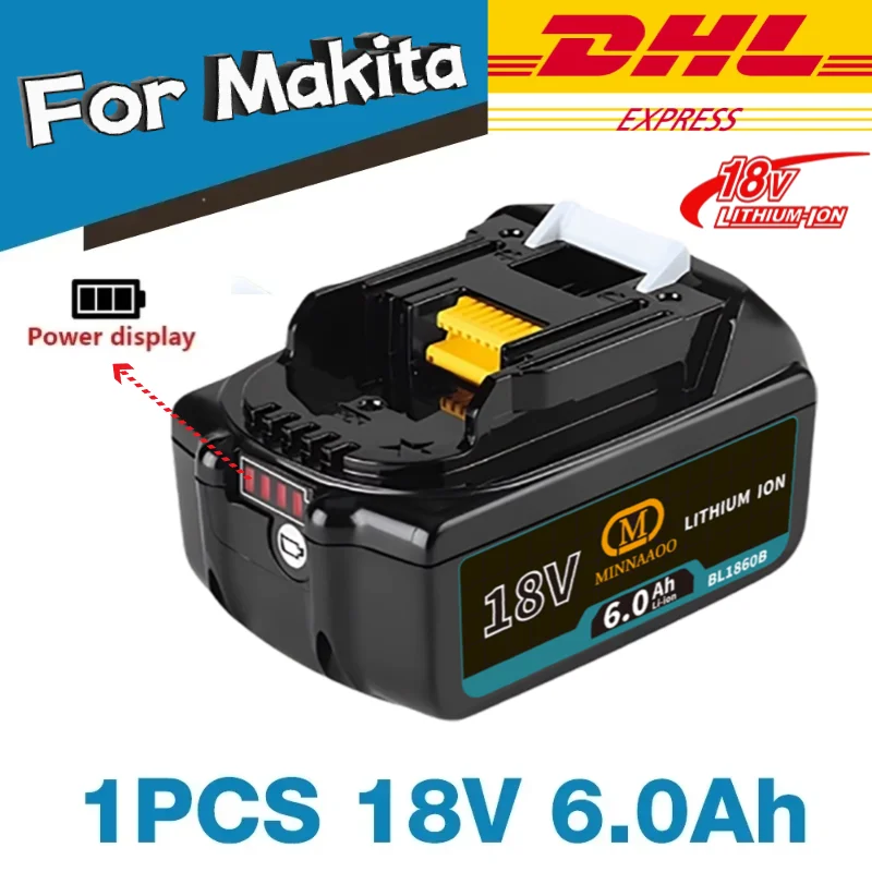

Новинка для Makita BL1860 BL1850B BL1850 BL1840 BL1830, заменен на Аккумулятор и зарядное устройство для электроинструмента Makita 18 В 5,0/6,0 Ач