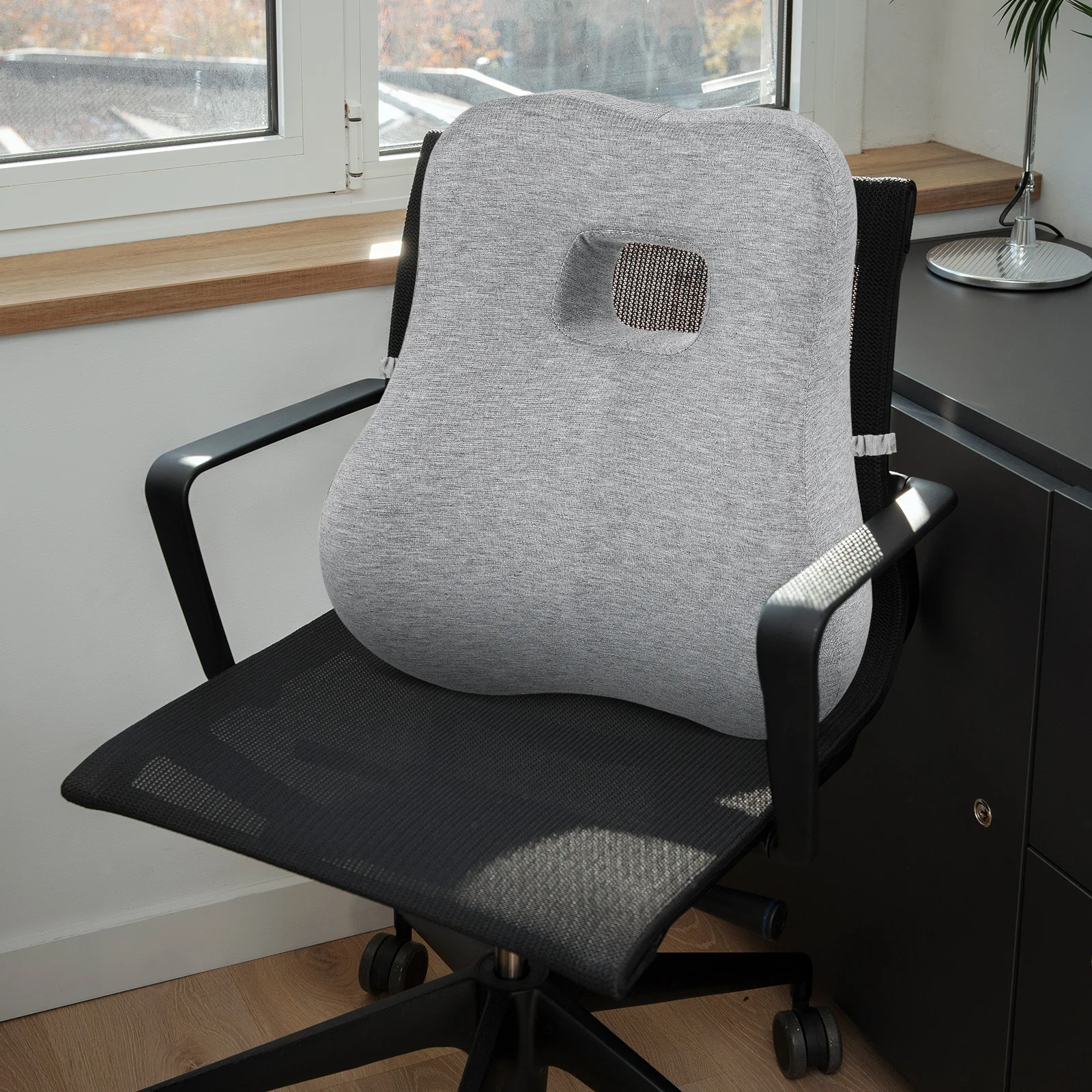 

Lumbar Support Pillow Ergonomic Back Cushion Adjustable Strap for Office Chair Car Couch Home Chairs High Density Material