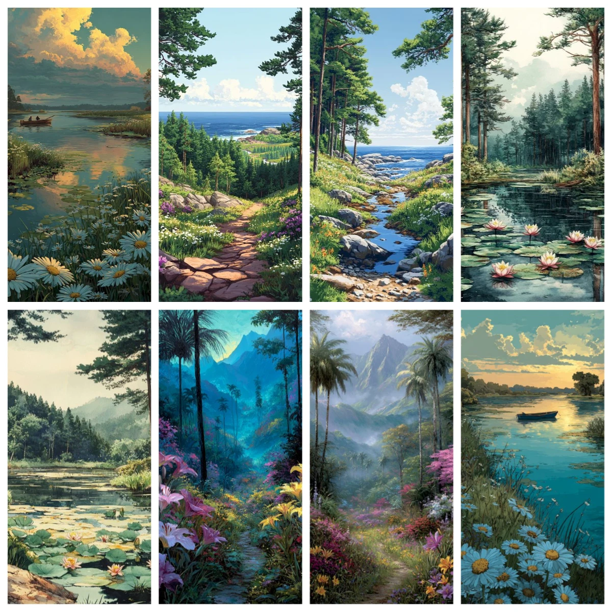 

Jigsaw Puzzle 1000 Pieces Green Landscape Puzzle Home Decor for Adults Game Family Fun Puzzles Educational Toys for Kids