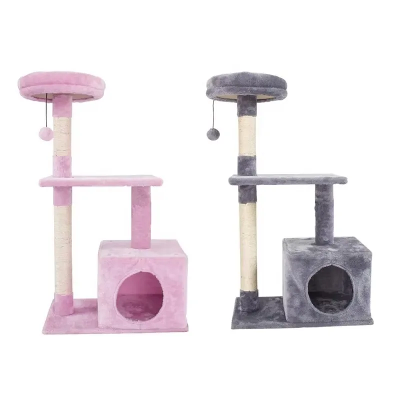 cat scratching post Small and Medium Cat Climbing Frame 3 Layers Cat Scratching Tree With Jumping Platform