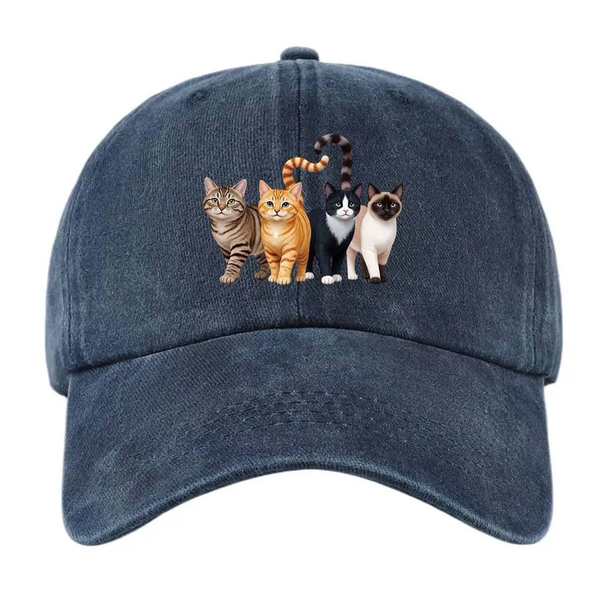 1pc Fun and Cute Cat Pattern Printed Baseball Cap, Lightweight, Comfortable, and Breathable, with Adjustable Size. An Excellent
