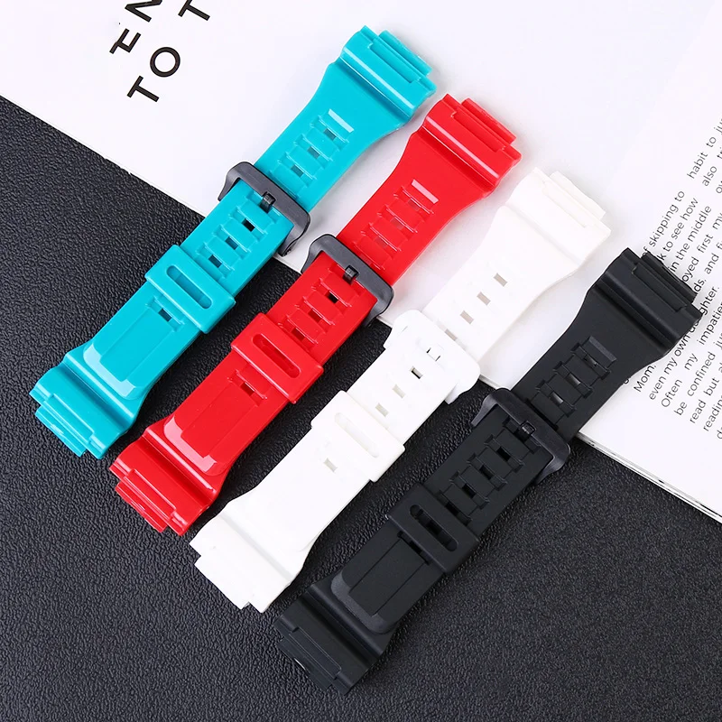 Silicone watchband For Casio Watch AEQ-110W AQ-S810W W735H 736H Male Resin Silicone Watch Strap Watch accessories wristband 18mm