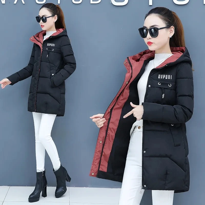 

Winter Parkas 2023 New Women Jacket Thicken Warm Long Coat Casual Hooded Cotton Padded Jackets Female Parka Snow Coat Outerwear