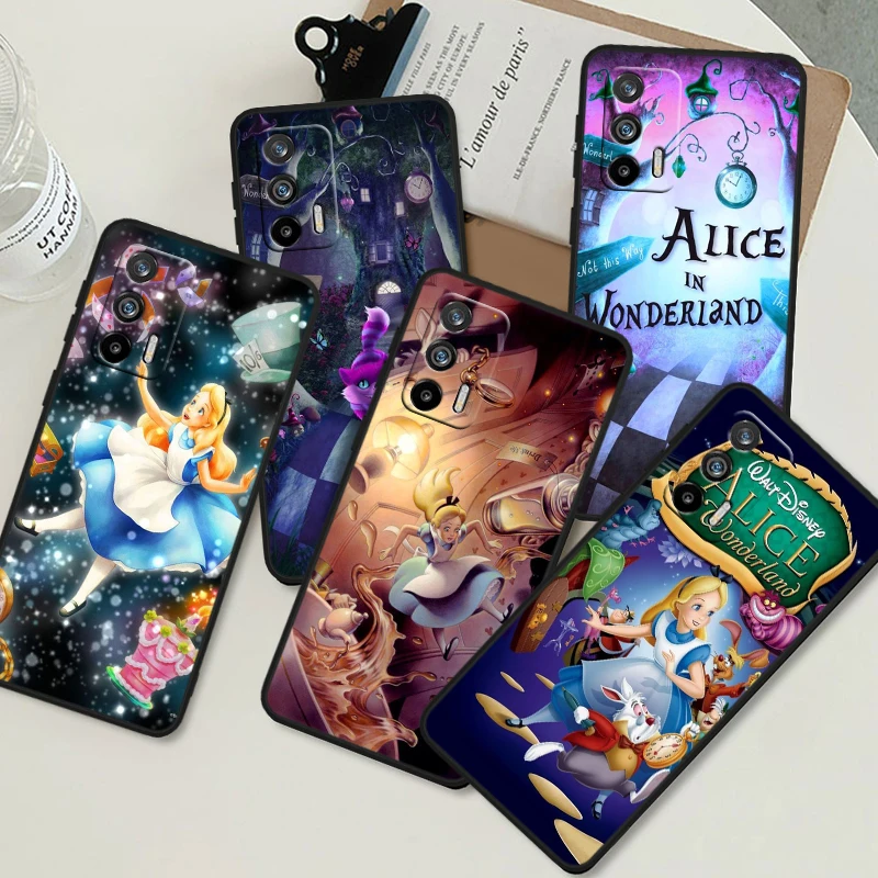 Alice In Wonderland Cool For OPPO Realme GT3 2 C55 C33 C35 C30S C31 X3 X2 Q5i Q3S C21Y Pro Black Silicone Phone Case