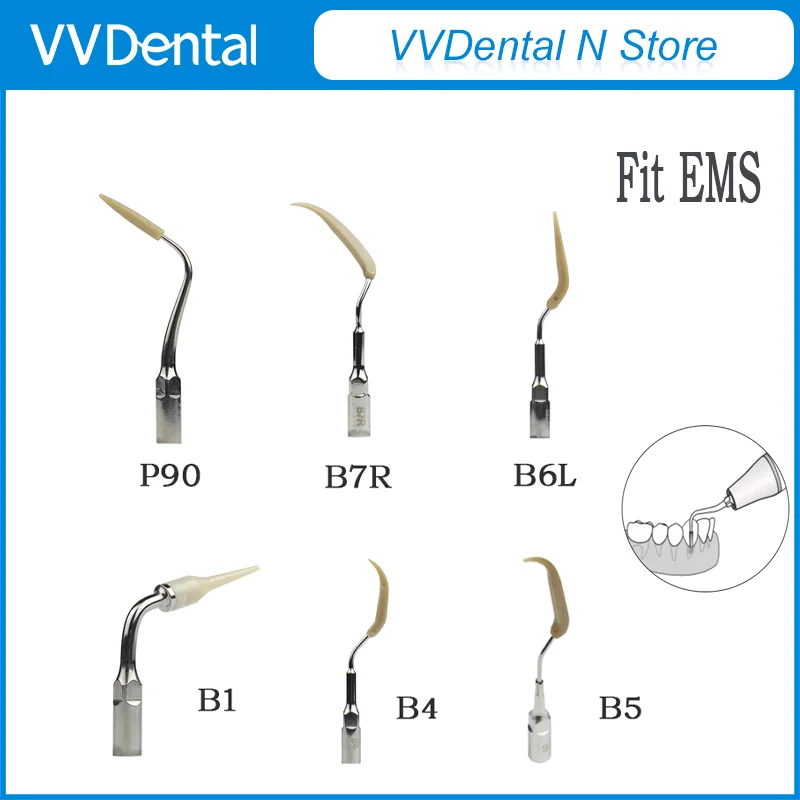 1Pc Dental Implant Scaler Tips Ultrasonic Scaling Fit EMS/WOODPECKER Stainless Steel Periodontal Abrasion Cleaning Dentistry Too