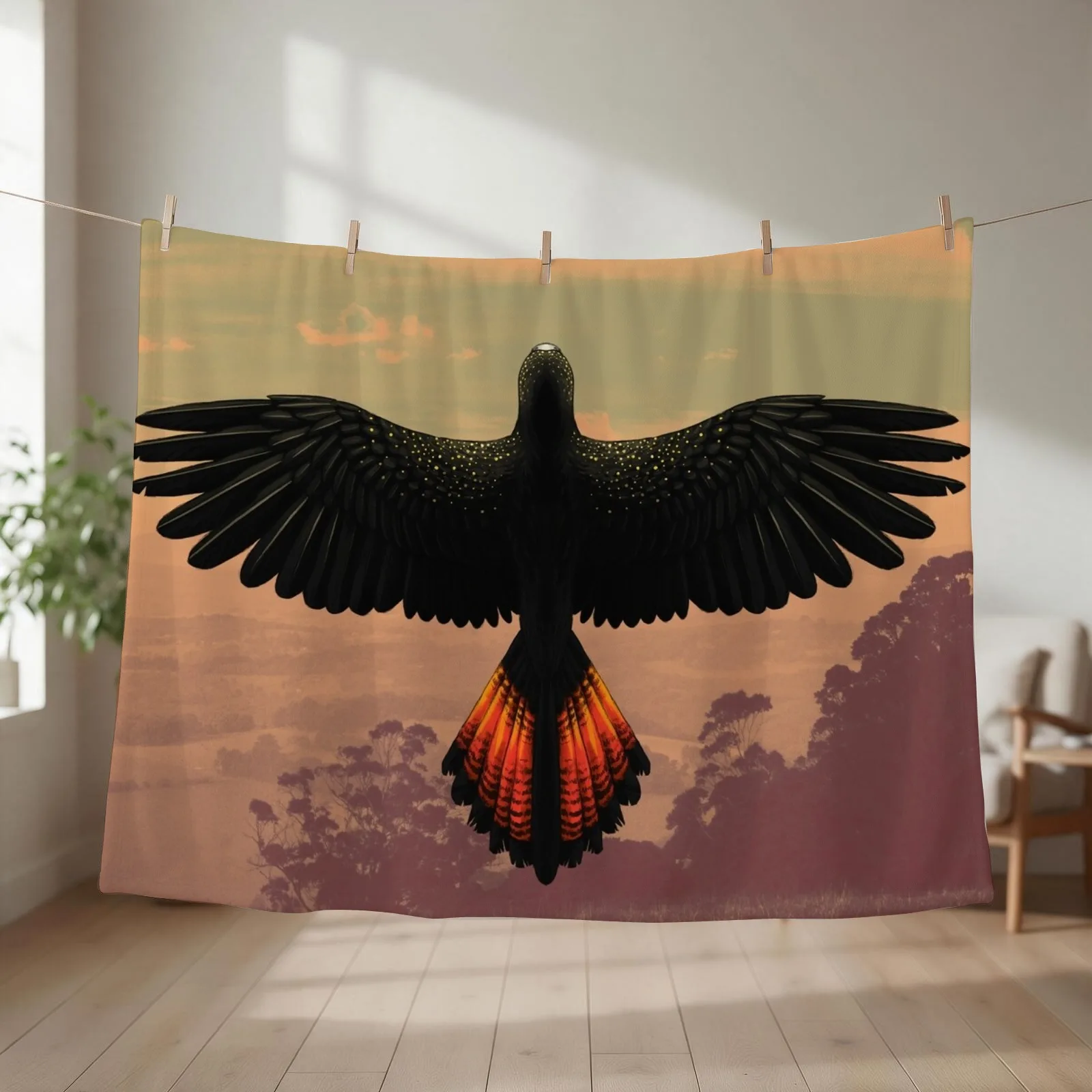 Red-Tailed Black Cockatoo - Australian Bird Throw Blanket Thins Thermals For Travel Decoratives Decorative Throw Blankets