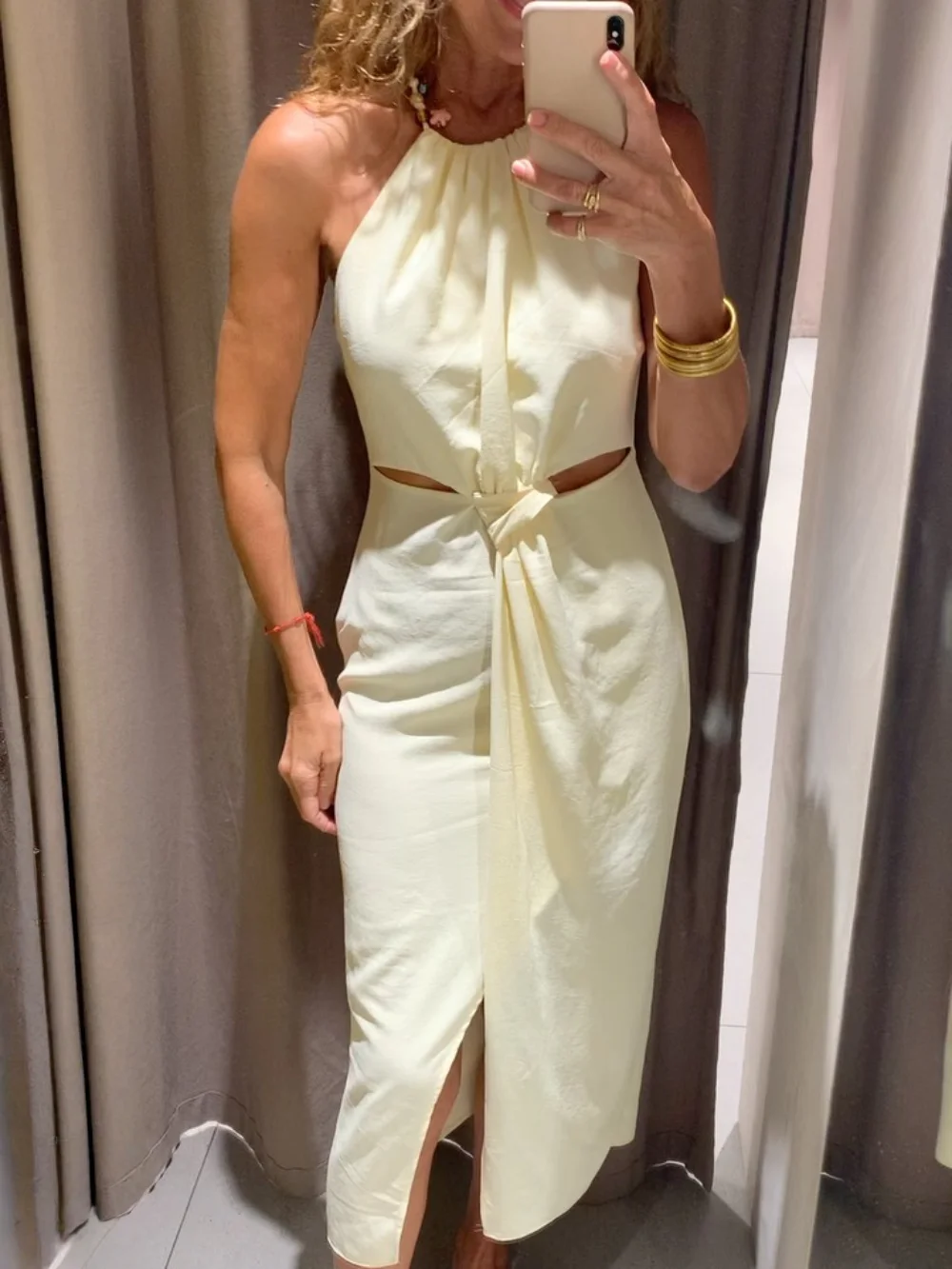 

Elegant Sexy Chic Women Dress Solid Halter Sleeveless Backless Zipper Long Vestidos New Fashion 2025 Autumn Dress