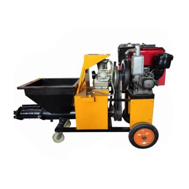 Small Automatic Cement Mixer Spray Cement Spraying Sprayer Mortar Spraying Machine Diesel Engine Plaster