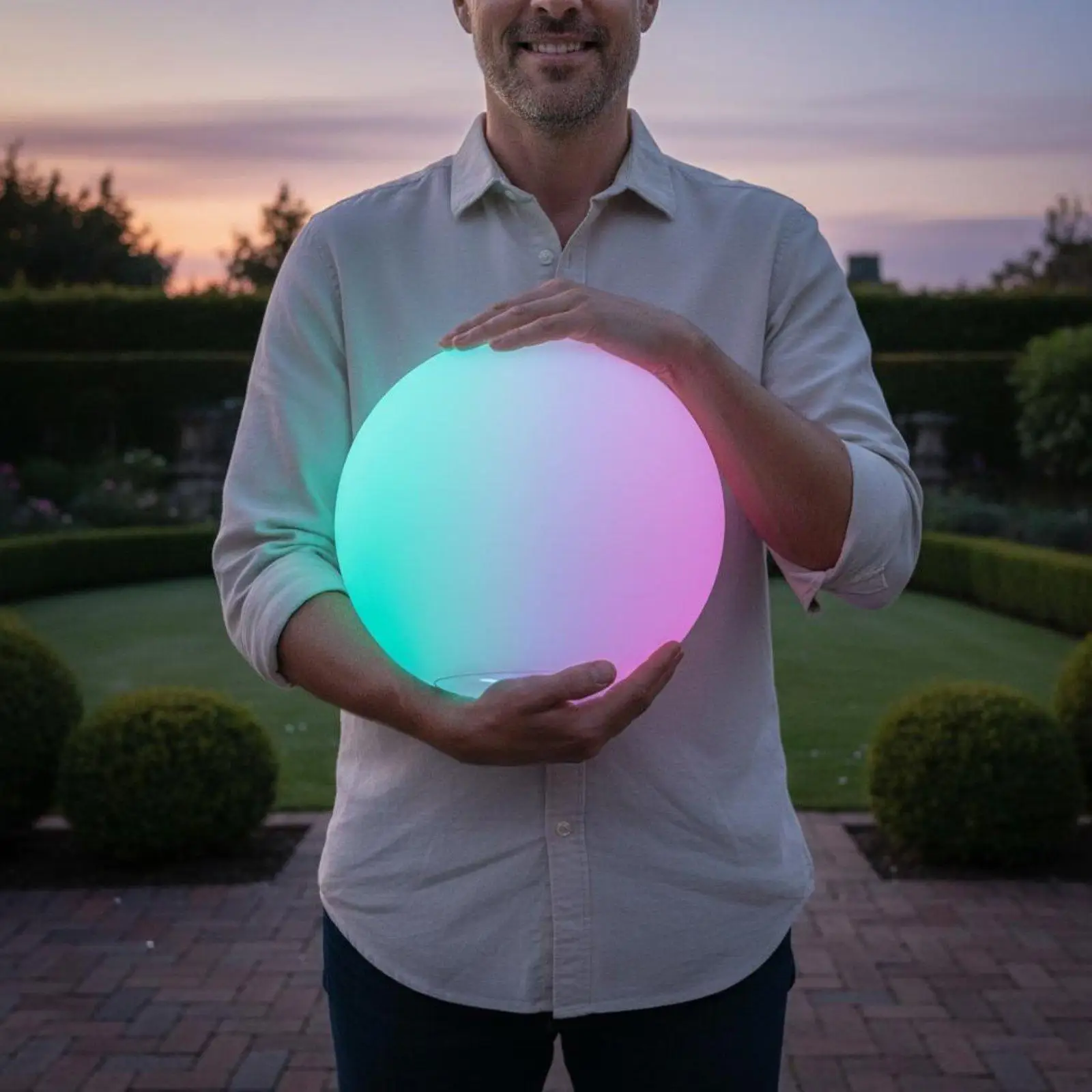 Color Changing Sphere Light Waterproof Sphere Lamp Rechargeable for Lawn