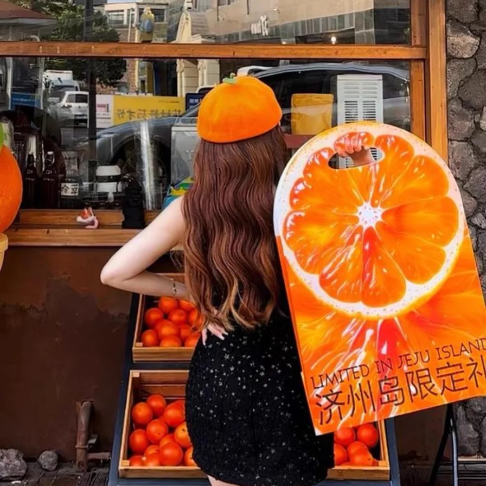 

Apparel Accessories Funny Orange Berets Creative Casual Tomato Cap Vintage Cute Painter Hat Unisex