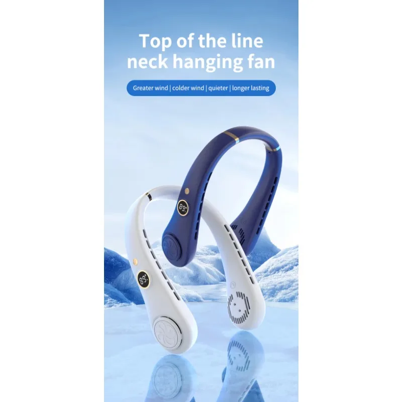 مروحة رقبة صغيرة عالية الجودة لموسم الصيف، مروحة رقبة قابلة لإعادة الشحن، مراوح محمولة ويمكن ارتداؤها مع أسعار الجملة للاستخدام الخارجي