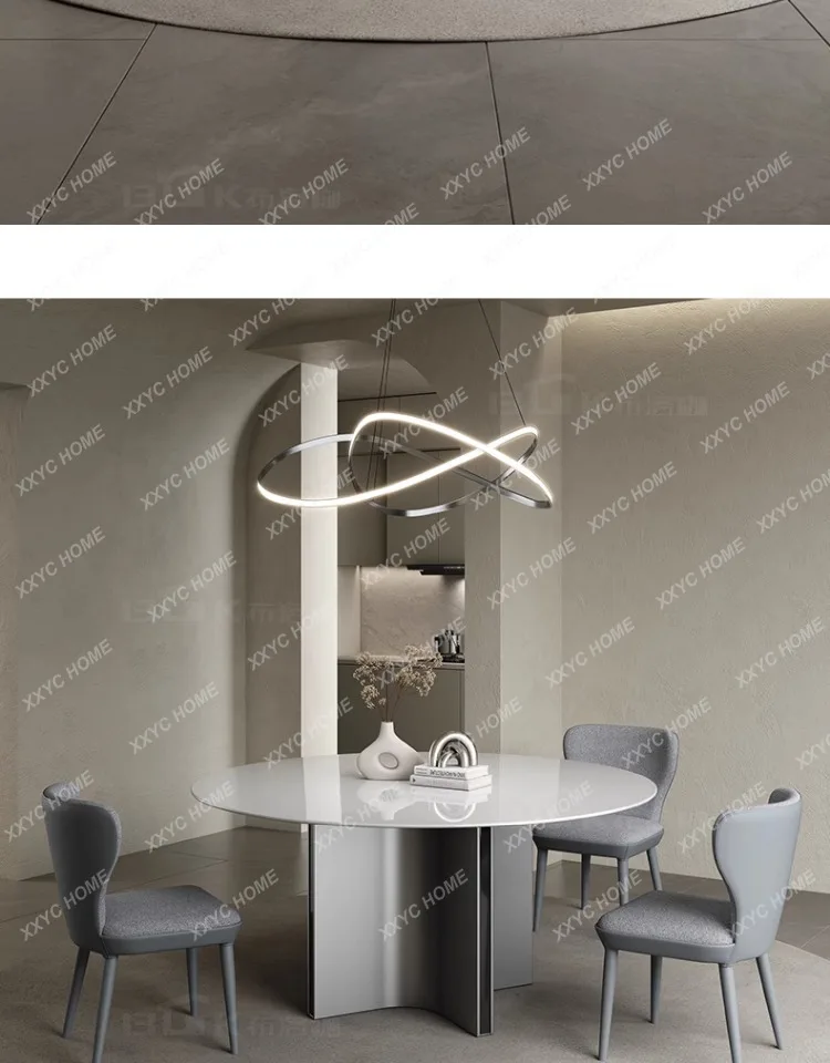 A simple luxury jade spar dining table modern light luxury minimalist round dining table household round table