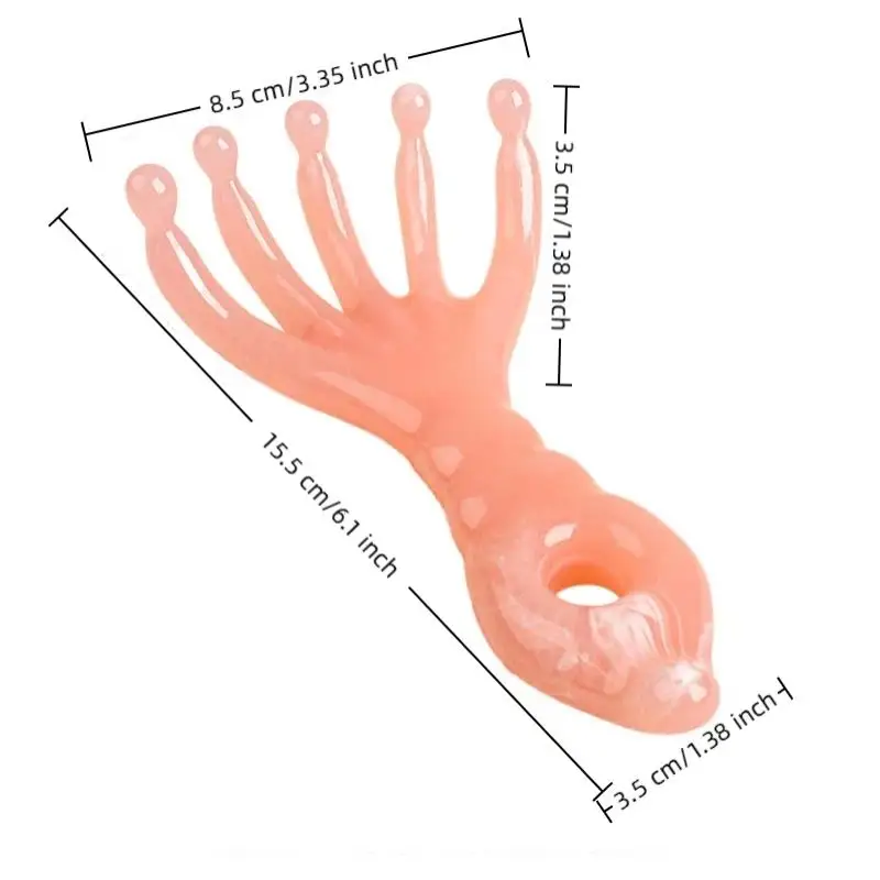 1Pcs Resin Five Claw Scalp Massage Comb Smooth Round Nodes Ergonomic Handle For Head Relaxation Full Body Massage Daily Use