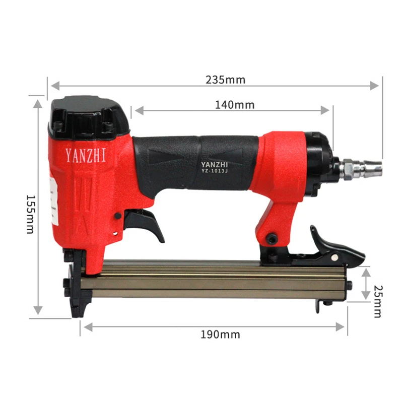 Pneumatic Staple Gun/Nail Gun Finish Nailer and Stapler 1.2x0.6mm Nail, 4-7Bar for DIY Project and Upholstery