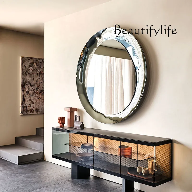 M Light Luxury Wall-mounted Decorative Mirror Wall-mounted Decorative Round Mirror Creative Background Wall-mounted FRP