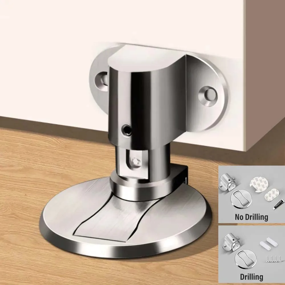 

Adjustable Stainless Steel Door Stop Punch-free Strong Magnetic Anti-collision Door Stopper Invisible Bathroom Floor Door Stop