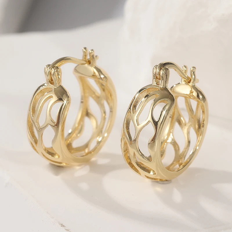 موضة موجزة الذهبي مطلي جوفاء هوب القرط للنساء رائعة الشرير نمط حفلة مأدبة مجوهرات اكسسوارات الحرف هدية #2