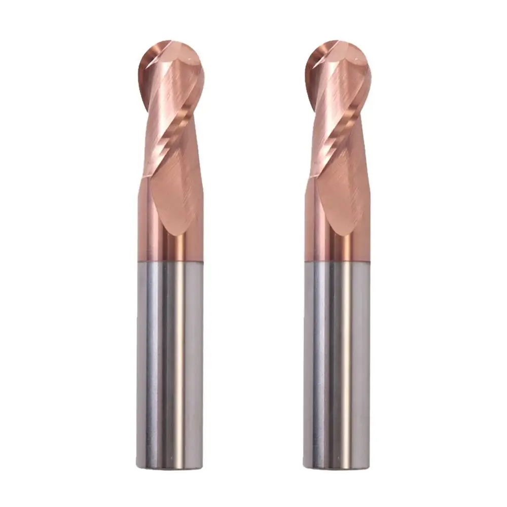 Augusttools HRC55 볼 노즈 엔드 밀 텅스텐 카바이드 밀링 커터, CNC 라우터 비트 절단 도구, 반경 R0.5 R1 R2 R3 R5 R6