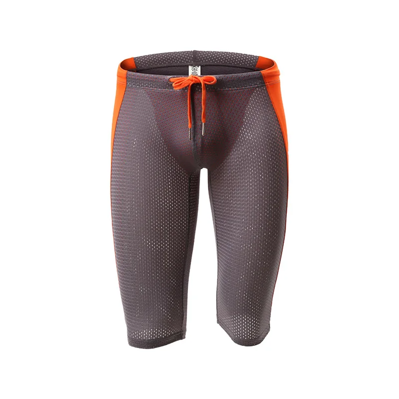 

Fearless captain men's low waist elastic tight breathable mesh silky body shaping cycling fitness pants in five points.