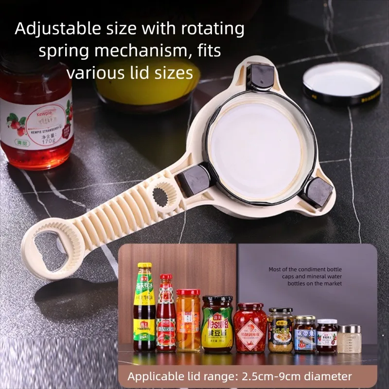 Powerful Can Opener - Adjustable Multi-size Can Opener Capable of Easily Opening Canned Foods Beer Bottles Bagged Sauces Etc