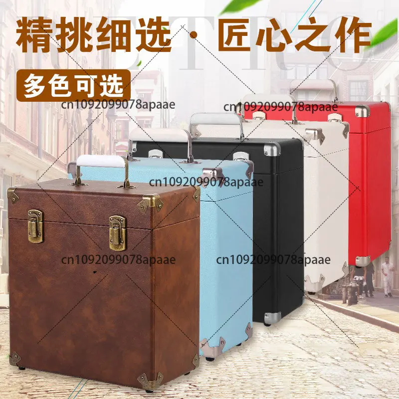 

Retro solid wood portable LP vinyl record storage box 12 inch 7 inch classified storage box cd file storage box