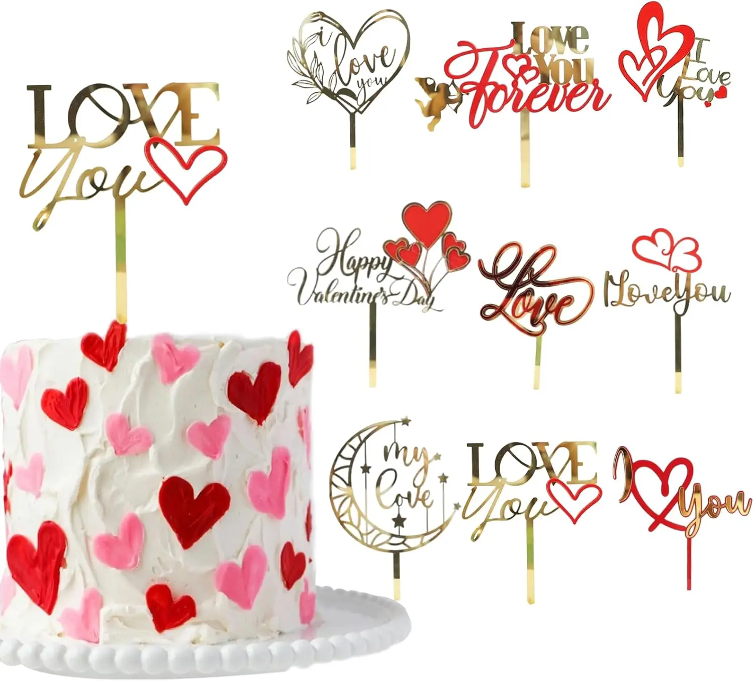 

New Valentine's Day Acrylic Cake Decoration Happy Valentine's Day Acrylic Cake Card Plugin