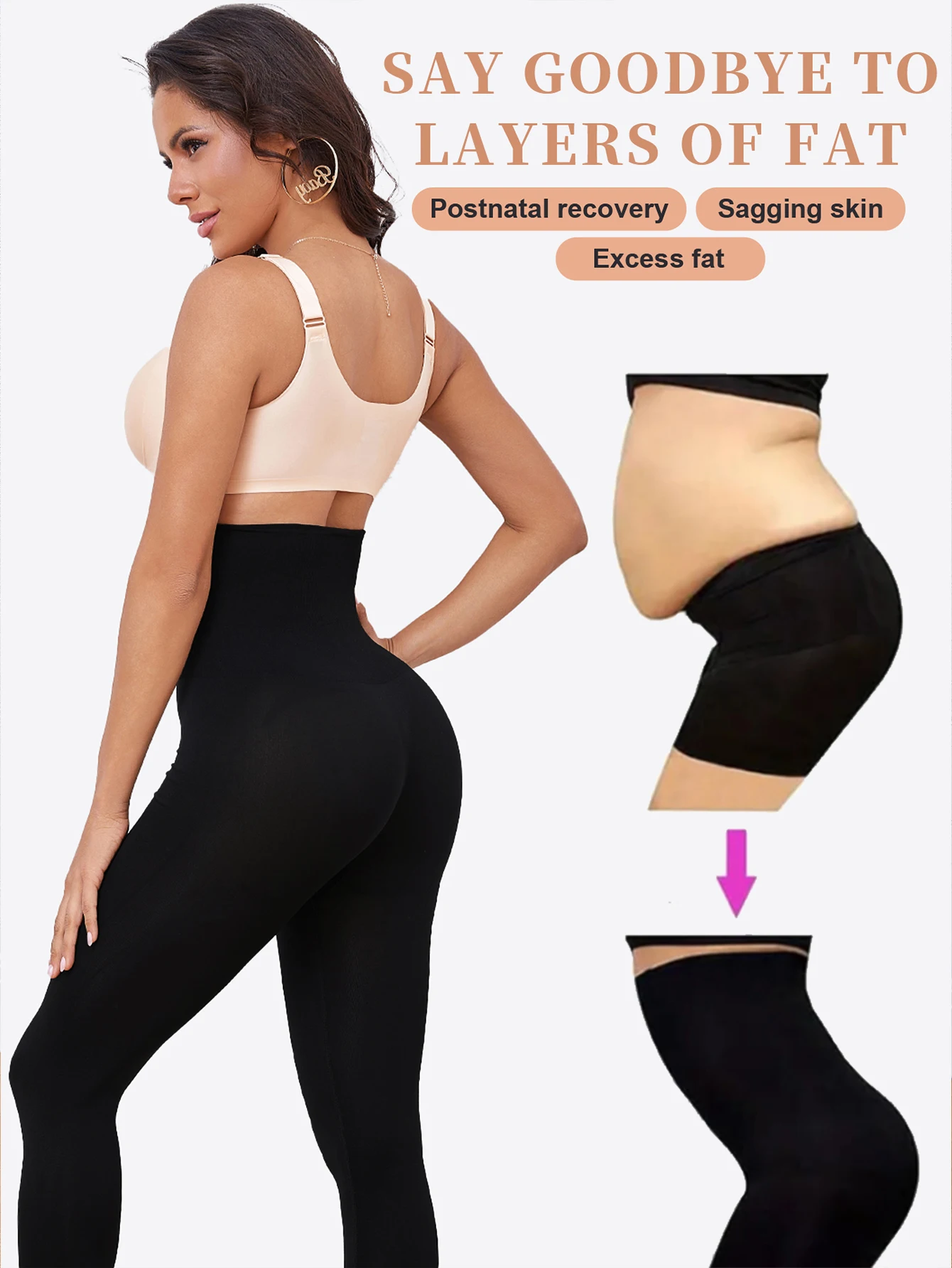 Seamless High Waist Tummy Control Legging Elastic Women Shapewear Pants