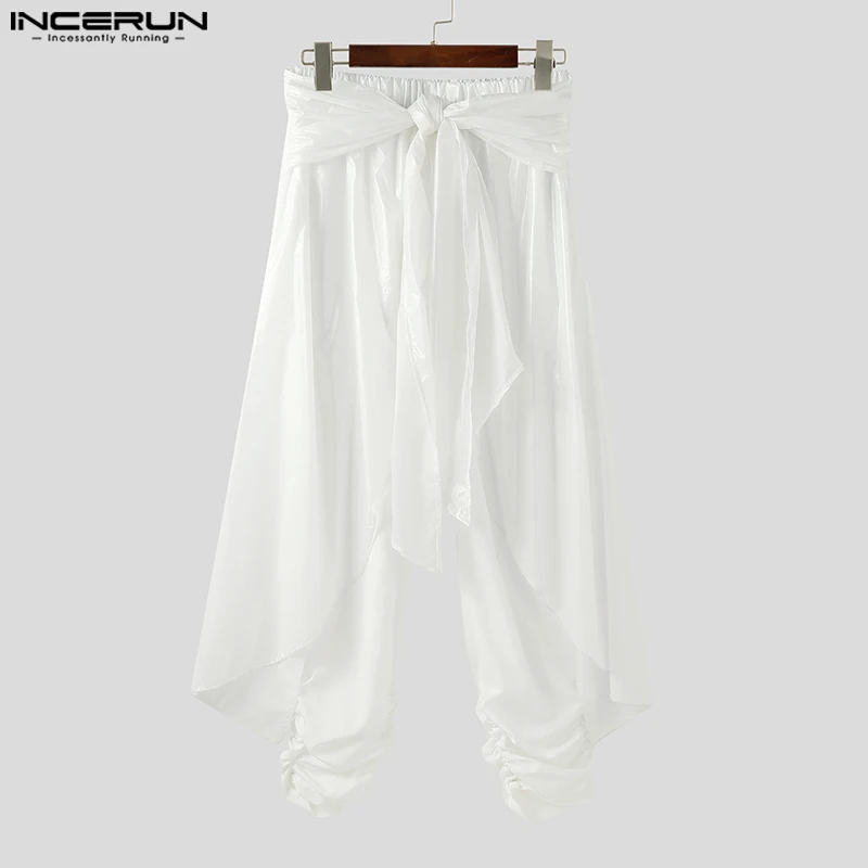 موضة الصيف الربيع السراويل الطويلة INCEREUN الرجال سراويل تقليدية سراويلي حريمي مطوي بنطلون طويل الشارع الشهير ملابس للرجال كبيرة الحجم