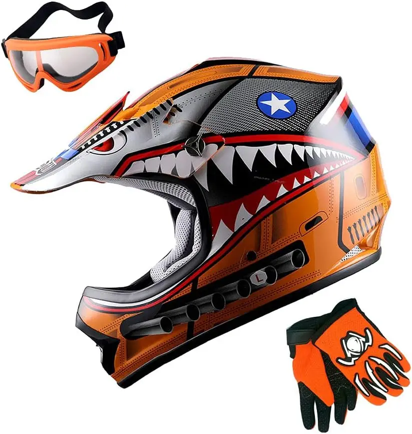 Youth Kids Motocross Helmet BMX MX ATV Dirt Bike Helmet Star Shark: HBOY