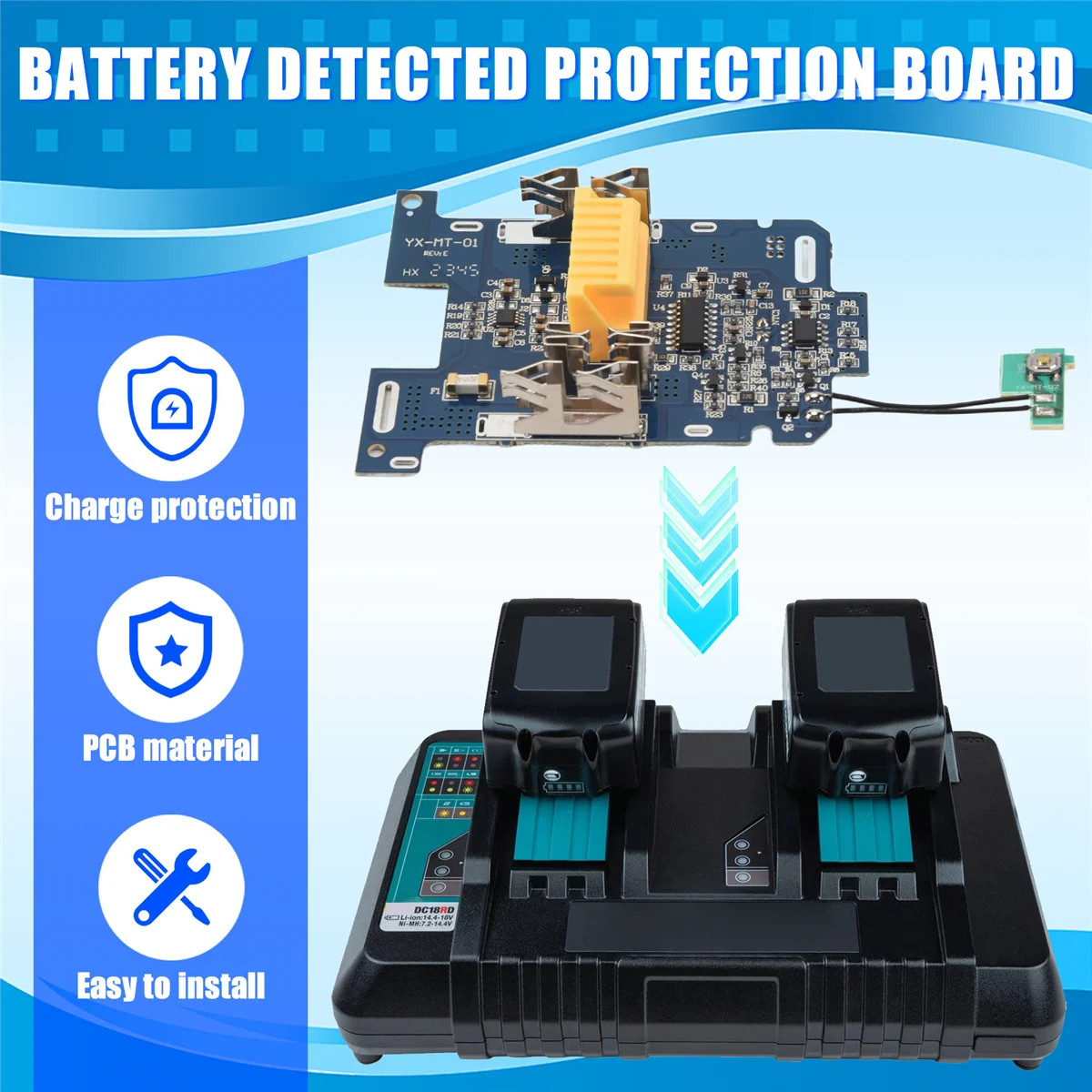

LAVD 3Pcs BL1830 Li-Ion Battery BMS PCB Charging Protection Board for Makita 18V Power Tool BL1815 BL1860 LXT400 Bl1850