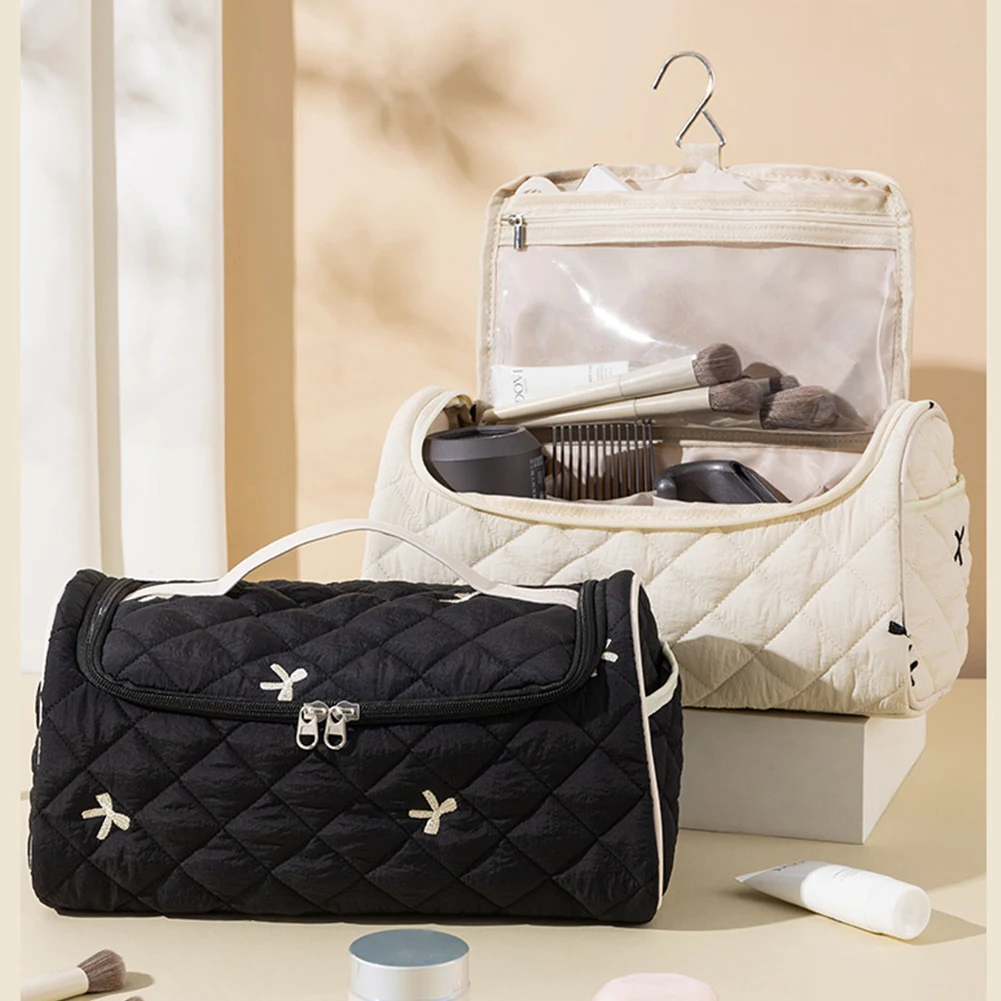 

Дорожная косметичка с цветочным принтом, большая вместительная сумка для хранения фена, органайзер для туалетных принадлежностей для женщин и девушек