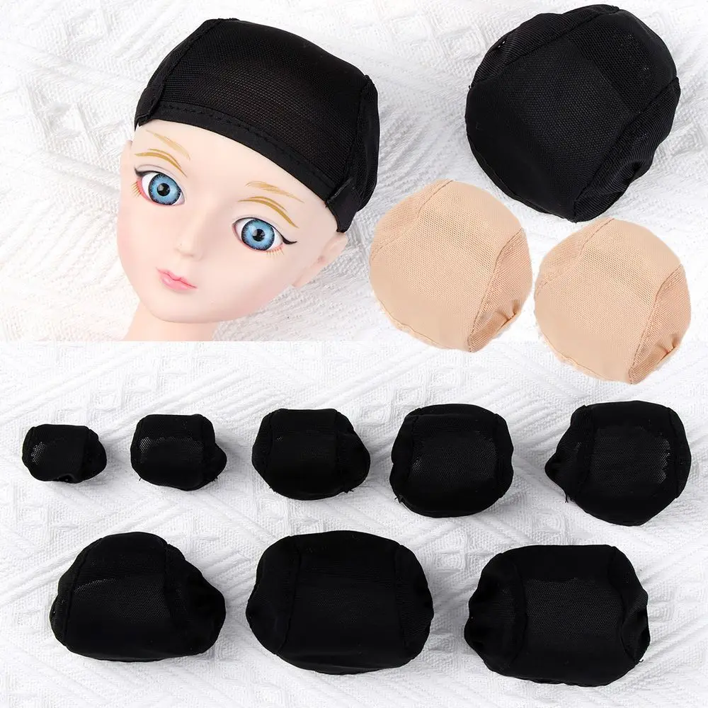 Black/Beige Color Doll DIY Accessories Wig Toy Head Headgear Non-slip Hat Cap Hairnet Net Fixed Hair