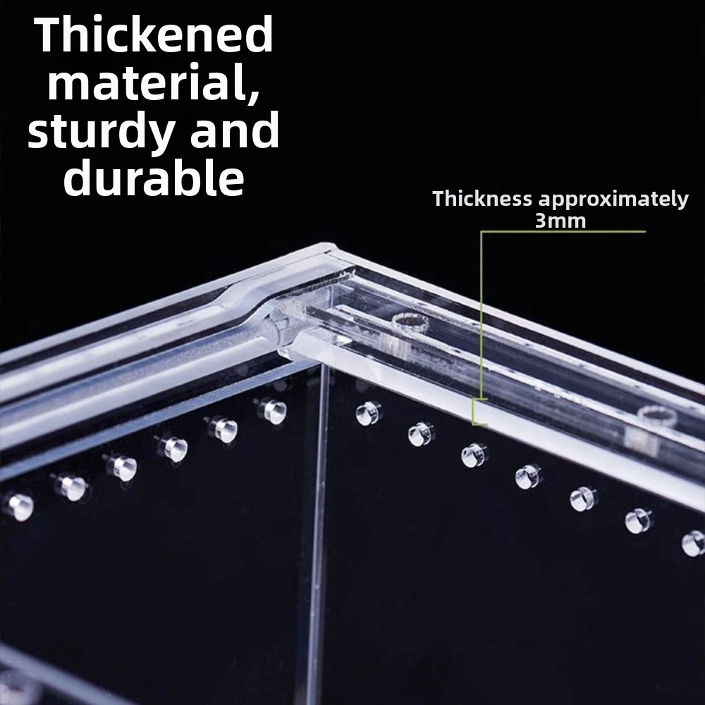 New Transparent Reptiles Terrarium Acrylic Easy to Install Reptile Kennel Ventilated Anti-escape Lizard Breeding Box for Snake - view 5