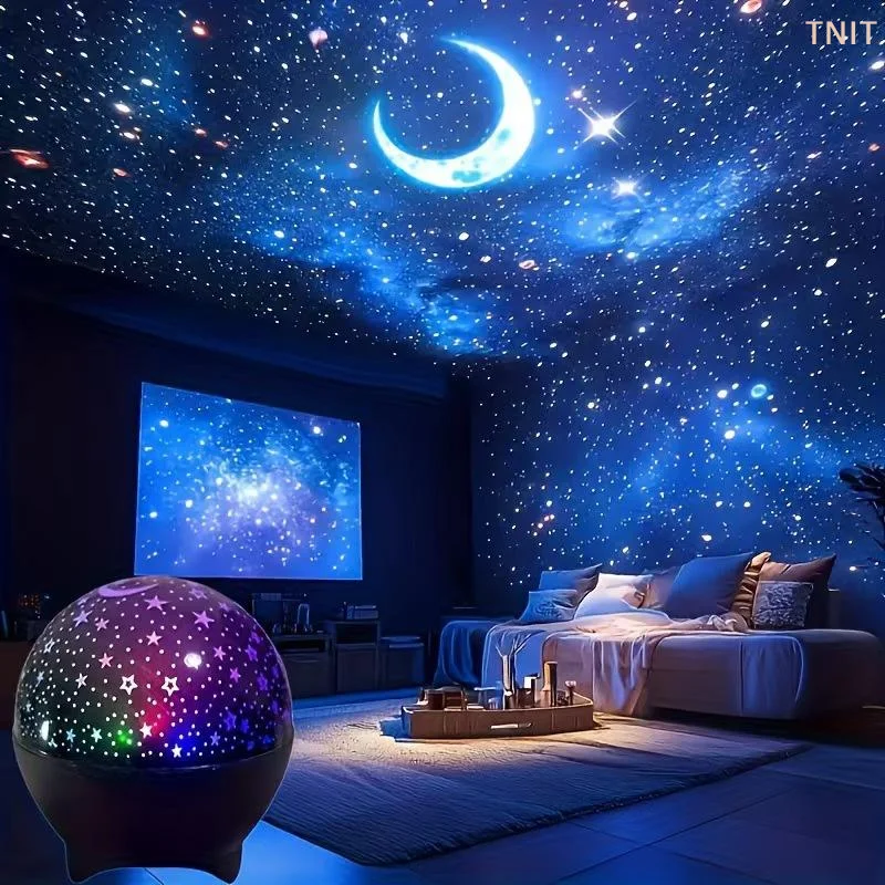 RGB Night Lights LED Projector Light Starry Moon Galaxy Projection Lamp 5V USB For Kids Present Christmas Gift Room Decorations