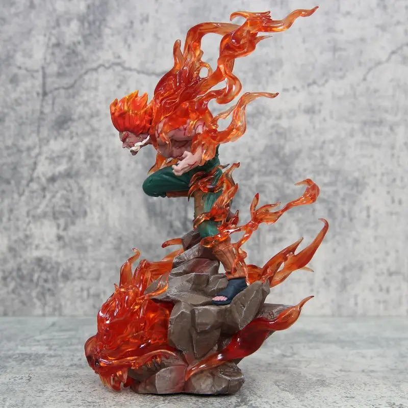 25cm Naruto Anime Figures Gk Ten Year Ninja Ye Kai Might Guy Luminous Model Doll Desktop Ornaments Collectable Boy Toy Xmas Gift